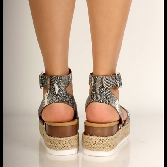 5⭐️SNAKE OPEN TOE ESPADRILLE SANDALS- Shoe - Picture 3 of 5